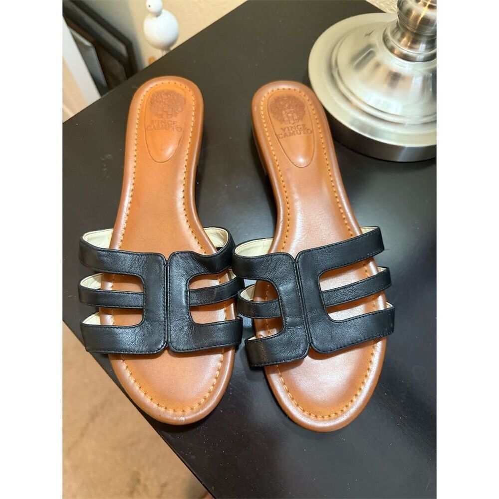 Vince Camuto Black Sandals Sleek Design Comfortable Fit - Picture 2 of 4